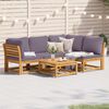 vidaXL Salon de jardin avec coussins 5 pcs Bois d'acacia solide