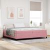 vidaXL Cadre de lit avec matelas Rose 200 x 200 cm tissu