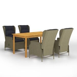 vidaXL Ensemble &agrave; manger de jardin 5 pcs Marron