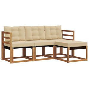 vidaXL Ensemble de canap&eacute;s d'ext&eacute;rieur 4 pcs Naturel et Beige