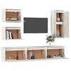 vidaXL Meubles TV 6 pcs Blanc Bois massif de pin