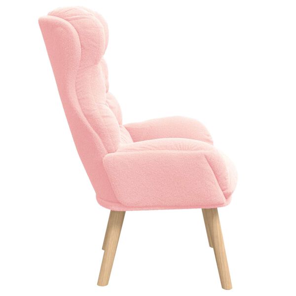 vidaXL fauteuil Rose 69 x 74 x 93 cm Tissu Sherpa