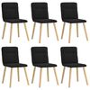 vidaXL Chaises à manger lot de 6 noir tissu