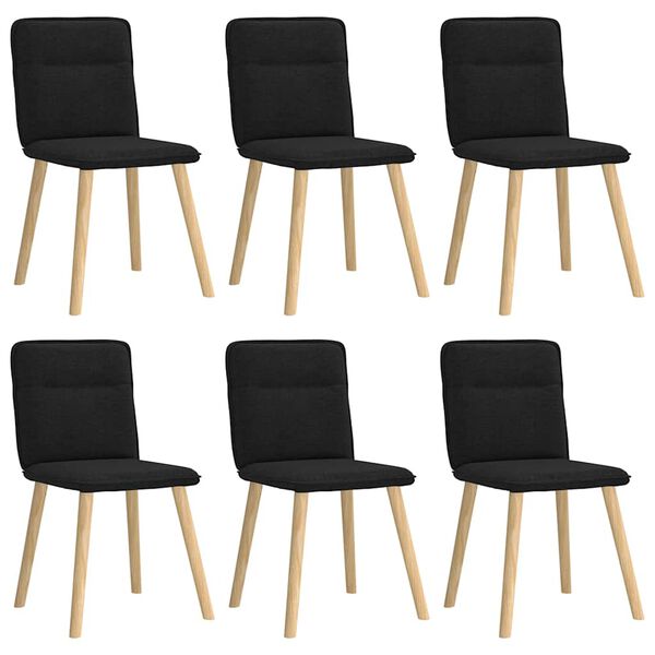 vidaXL Chaises à manger lot de 6 noir tissu