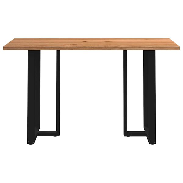 vidaXL Table de bar rectangulaire en ch&ecirc;ne massif avec bords naturels 200 x 80 x 102 cm