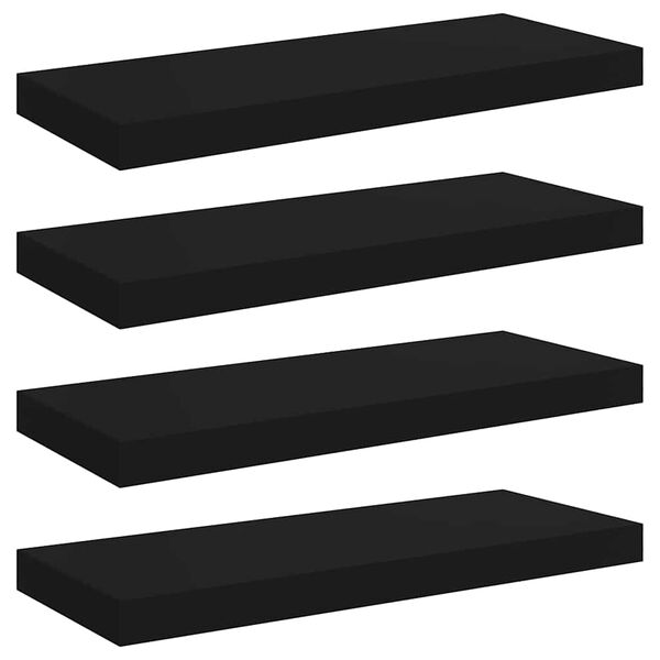 vidaXL &Eacute;tag&egrave;res murales flottantes 4 pcs noir 60x23,5x3,8 cm MDF