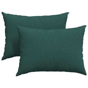 vidaXL Coussins de canap&eacute; 2 pcs Vert fonc&eacute; 70 x 50 cm tissu