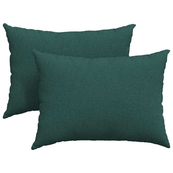 vidaXL Coussins de canapé 2 pcs Vert foncé 70 x 50 cm tissu