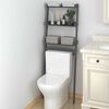 vidaXL &Eacute;tag&egrave;re de toilette Gris 63,5x32x179 cm Bois de pin massif