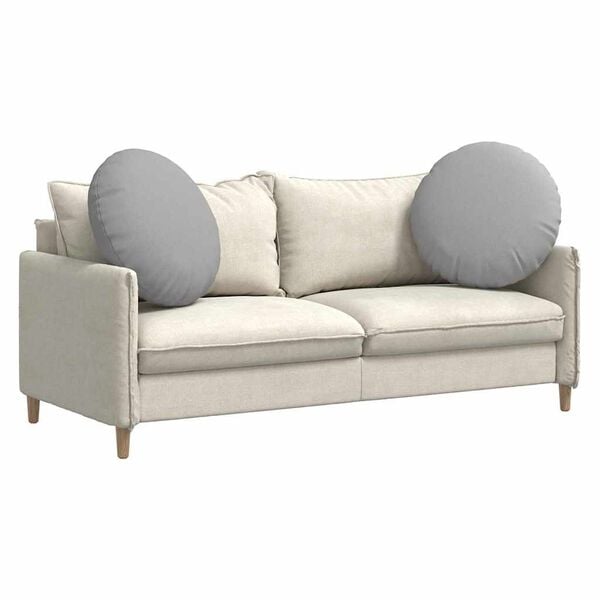 vidaXL Coussins de si&egrave;ge 2 pcs Gris nuage &Oslash;60 x 21 cm tissu