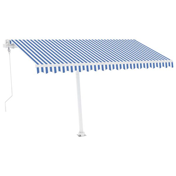 vidaXL Auvent automatique sur pied 450x350 cm Bleu/Blanc