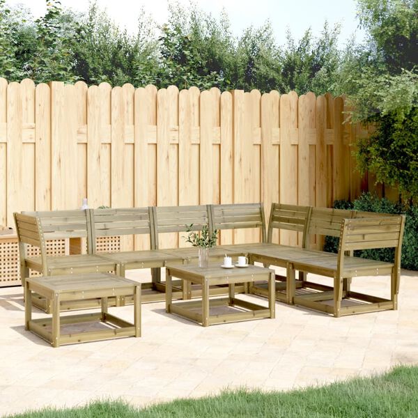 vidaXL Salon de jardin 7 pcs bois de pin impr&eacute;gn&eacute;