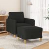 vidaXL Fauteuil avec repose-pied Noir 60 cm Tissu