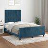 vidaXL Cadre de lit sans matelas bleu fonc&eacute; 120x190 cm velours