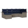 vidaXL Ensemble de canap&eacute; de jardin 6 pc Gris polyrotin