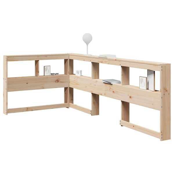 vidaXL Tête de lit de bibliothèque en forme de L bois massif de pin