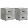 vidaXL Cabinet de chevet mural 2 pc Gris b&eacute;ton 34,5 x 33 x 40 cm