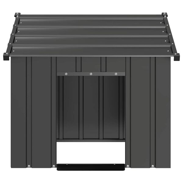 vidaXL Niche pour chien avec toit noir 85x107x81 cm acier galvanis&eacute;