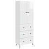 vidaXL Ensemble de Meubles 2 pcs Blanc brillant 66 x 34,5 x 90 cm