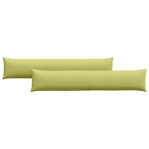 vidaXL Coussins de canap&eacute; 2 pcs Vert clair 200 x 40 cm tissu