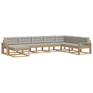 vidaXL Ensemble de canap&eacute;s d'ext&eacute;rieur 8 pcs Blanc et gris clair