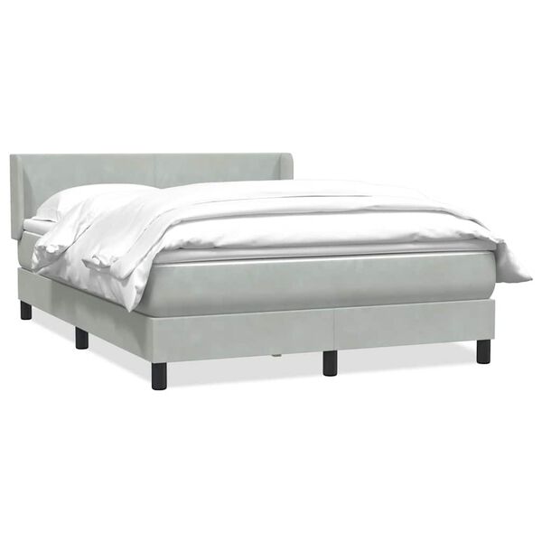vidaXL Sommier &agrave; lattes de lit et matelas gris clair 160x220cm velours