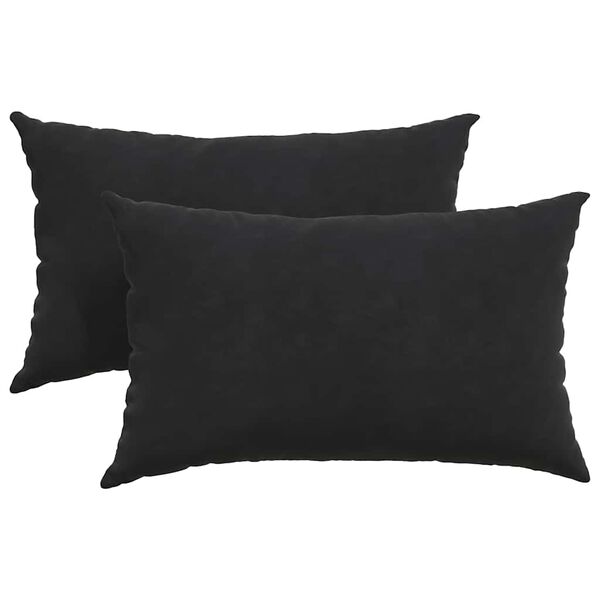 vidaXL Coussins de canap&eacute; 2 pcs Noir 50 x 30 cm