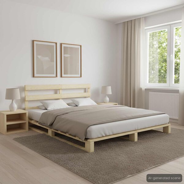 vidaXL Cadre de lit de palette sans matelas 160x200 cm bois massif pin