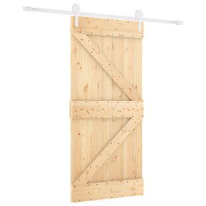 vidaXL Porte coulissante Naturel et Blanc 90 x 210 cm