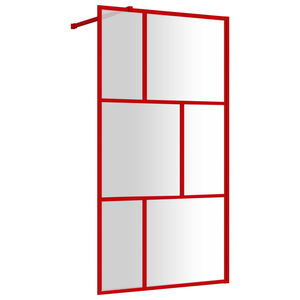 vidaXL Paroi de douche avec verre ESG transparent rouge 115x195 cm