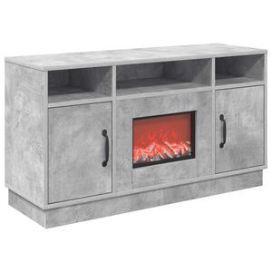 vidaXL Chemin&eacute;e &eacute;lectrique B&eacute;ton 100 x 33 x 55 cm Bois d'ing&eacute;nierie