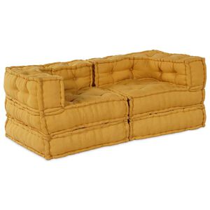 vidaXL Unit&eacute; de canap&eacute; modulaire 2 pc Tissu Jaune 140 x 70 x 56 cm