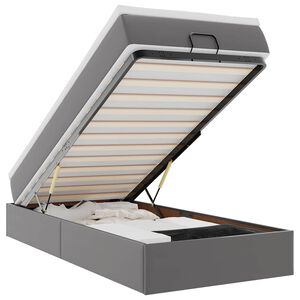 VidaXL Cadre de lit ottoman avec matelas gris 80x200 cm similicuir