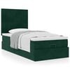 vidaXL Cadre de lit ottoman avec matelas vert fonc&eacute; 80x200 cm velours