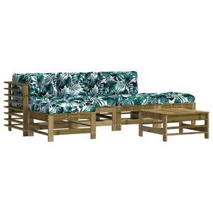 vidaXL Salon de jardin 6 pcs avec coussins bois de pin impr&eacute;gn&eacute;