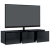 vidaXL Meuble TV Noir brillant 120x34x30 cm Bois d'ing&eacute;nierie