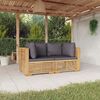 vidaXL Canap&eacute;s d'angle de jardin et coussins 2 pcs Bois teck massif