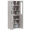 vidaXL Buffet haut Sonoma gris 69,5x34x180 cm Bois d'ing&eacute;nierie
