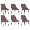 vidaXL Chaises &agrave; manger lot de 6 marron tissu