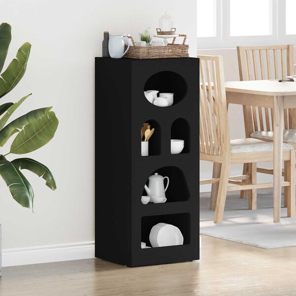 vidaXL Buffet Noir 40 x 35 x 100,5 cm Bois d'ing&eacute;nierie