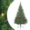 vidaXL Sapin de No&euml;l artificiel pr&eacute;-&eacute;clair&eacute; Vert 210 cm PVC