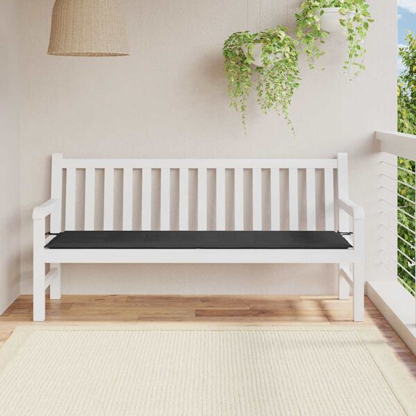 vidaXL Coussin de banc de jardin noir 180x50x4 cm tissu oxford