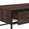 vidaXL Table basse ch&ecirc;ne marron 100x50x35cm bois d'ing&eacute;nierie et m&eacute;tal