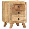 vidaXL Table de chevet 37x32x50 cm bois de manguier massif brut