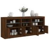 vidaXL Buffet avec lumières LED chêne marron 162x37x67 cm