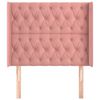 vidaXL Tête de lit avec oreilles Rose 103x16x118/128 cm Velours