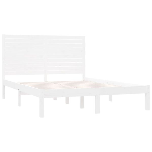 vidaXL Cadre de lit sans matelas blanc 120x200 cm bois massif