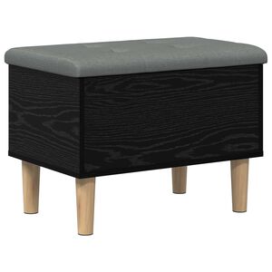 vidaXL Banc de rangement avec coussin Ch&ecirc;ne noir 62 x 42 x 46 cm