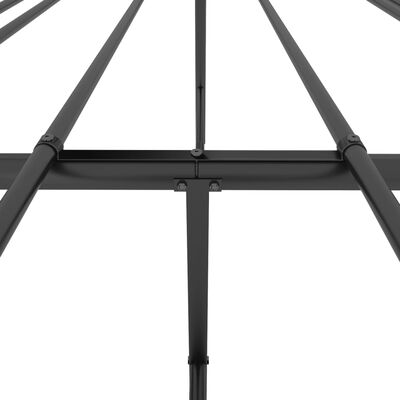 vidaXL Cadre de lit métal avec tête de lit noir 180x200 cm