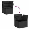vidaXL Ensemble de canap&eacute; de jardin avec coussin 7 pcs Noir Poly rotin